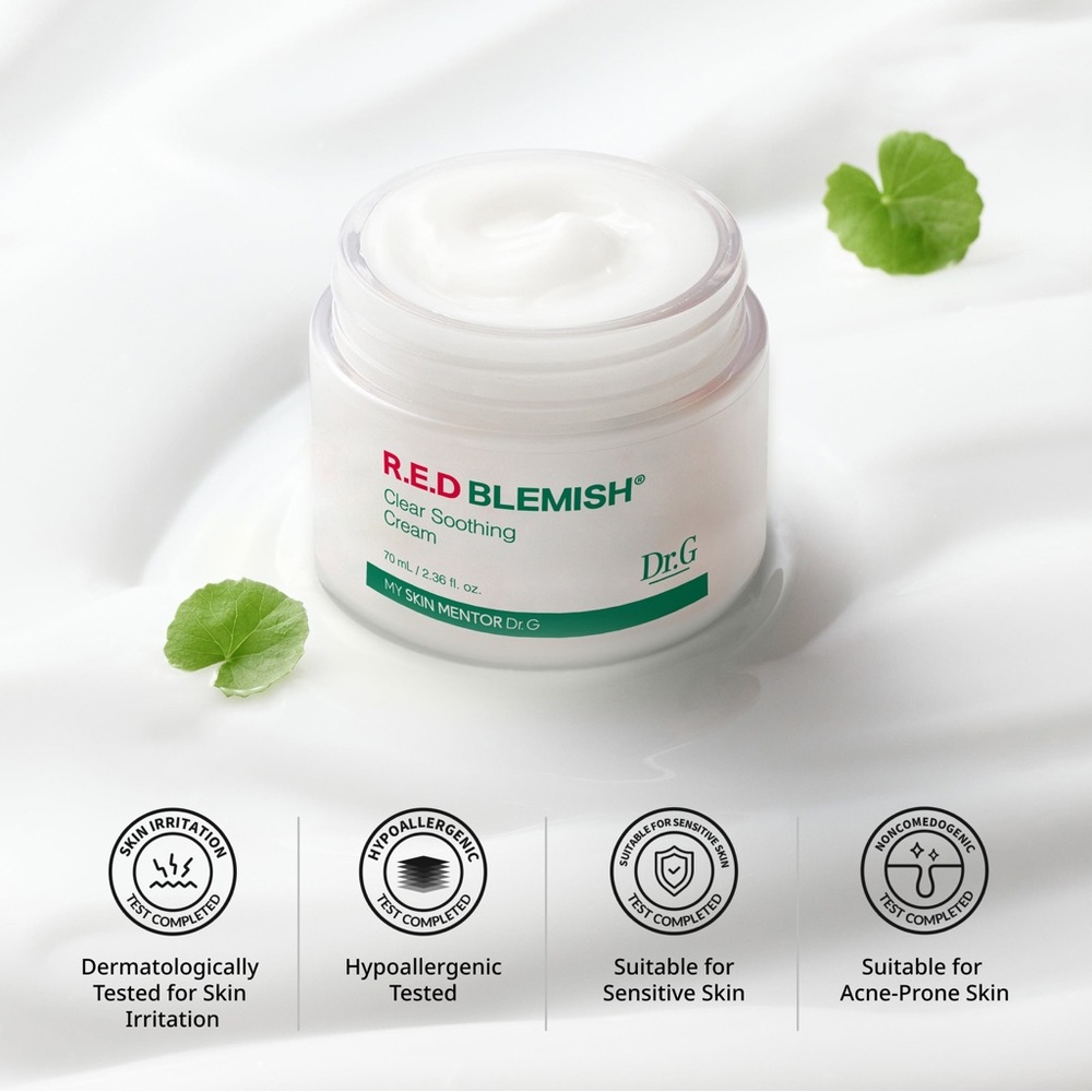 Dr. G's R.E.D. Blemish Clear Soothing Cream- Korean Skincare 2.36 oz
